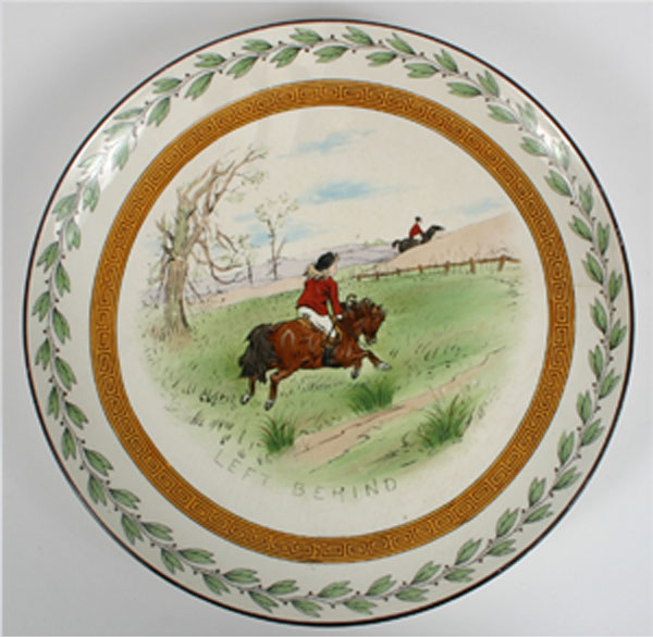 Appraisal: Minton hand painted comedic china seven hard paste plates decorated