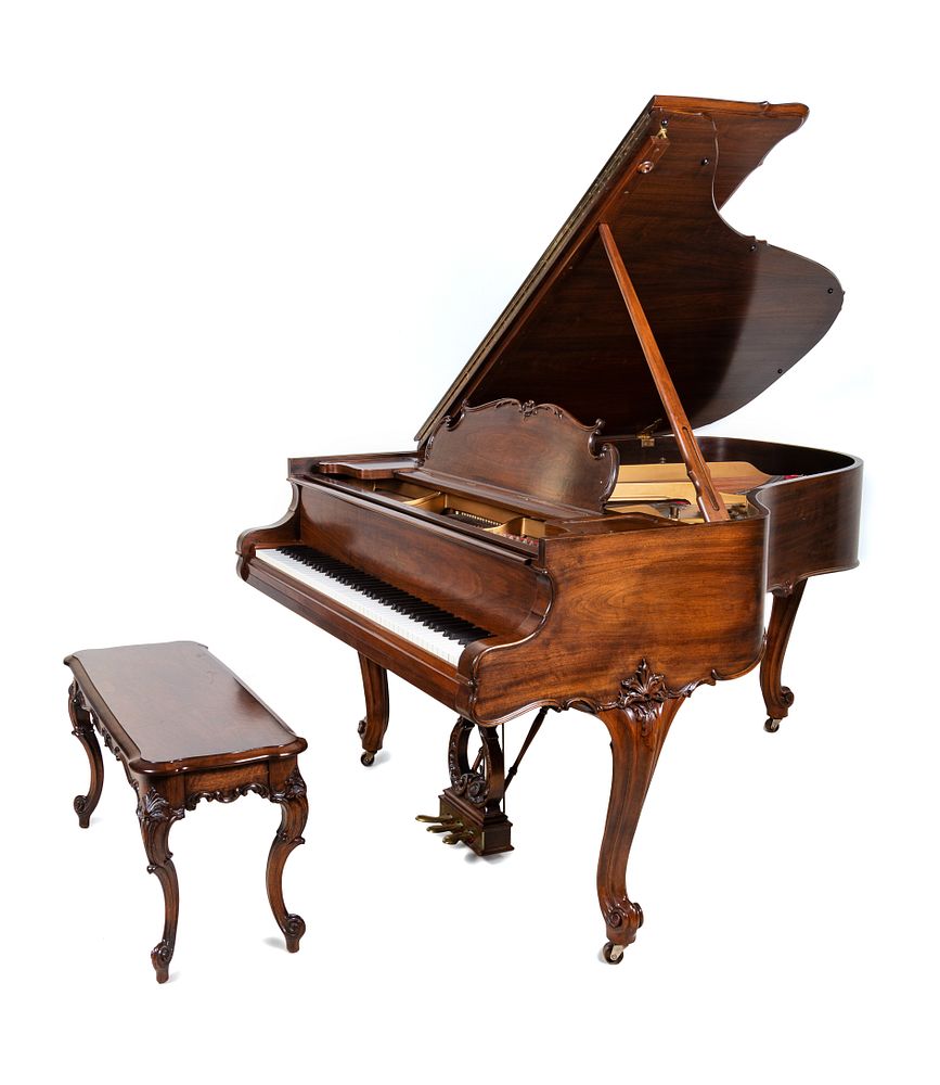 Appraisal: A Steinway Sons Walnut Baby Grand Piano A Steinway Sons