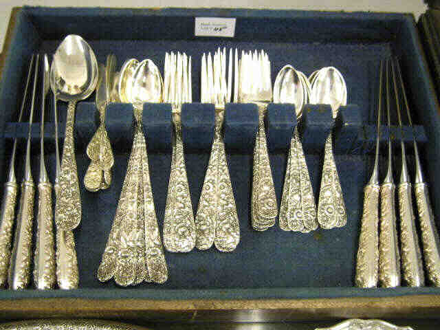 Appraisal: Sterling Silver Flatware Service for Repousse by S Kirk Sons