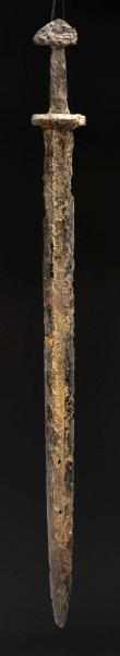 Appraisal: Viking Sword Circa th century Excavated condition Blade shows central