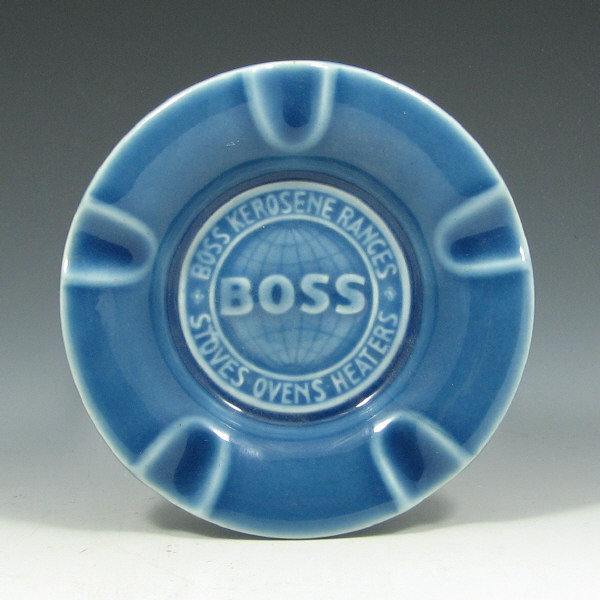 Appraisal: Rookwood Boss Advertising Ashtray Rookwood advertising ashtray for Boss kerosene