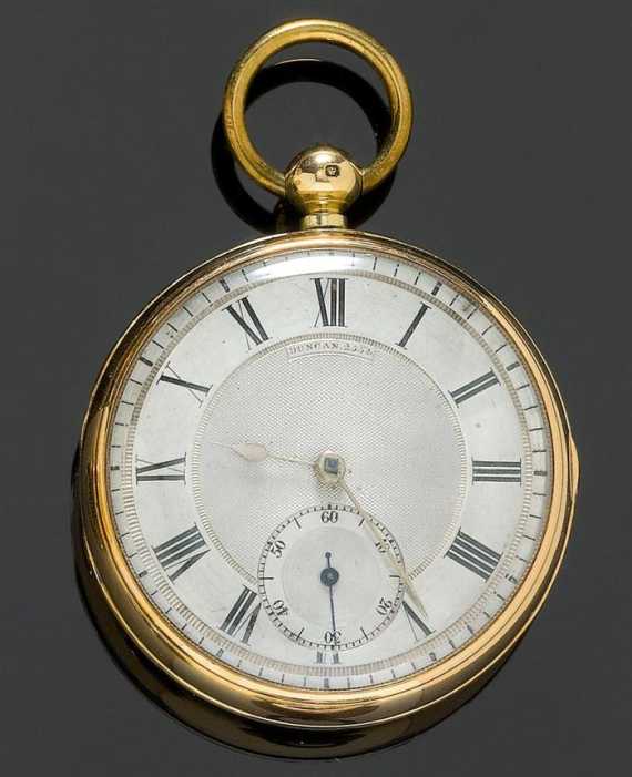 Appraisal: POCKET-WATCH WITH DUPLEX ESCAPEMENT DUNCAN London ca - Yellow gold