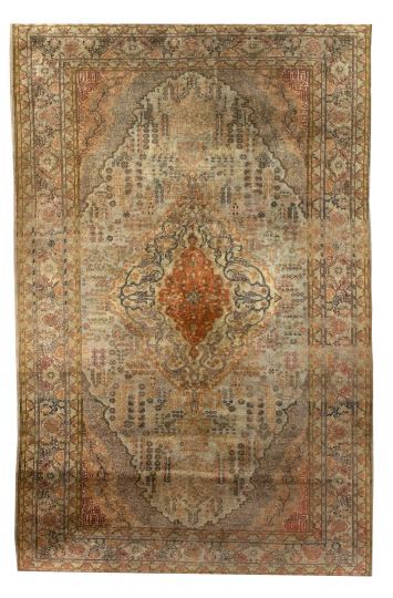 Appraisal: Antique Silk Tabriz Carpet ' x '