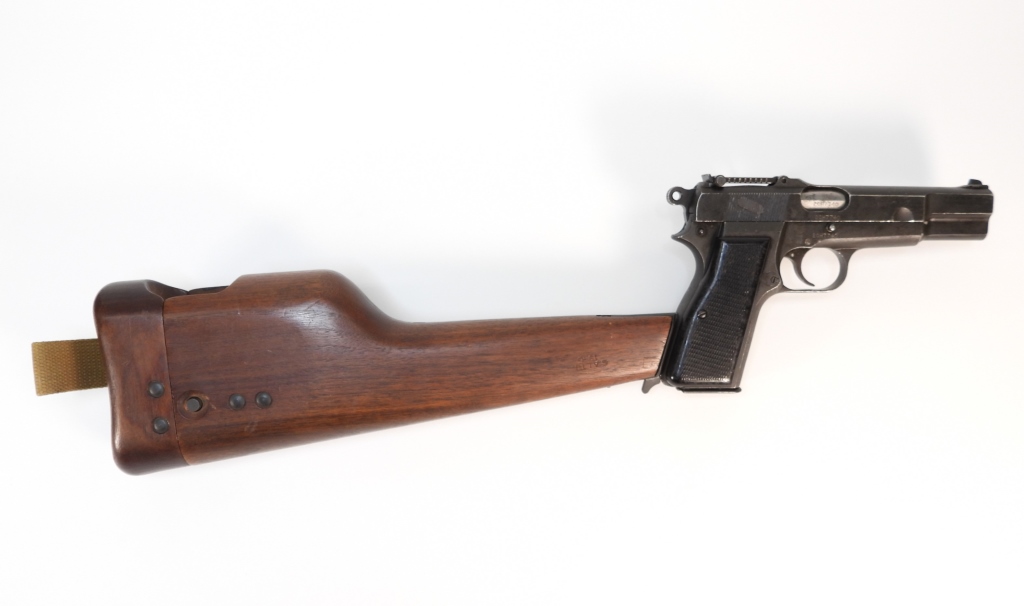 Appraisal: CANADIAN ENGLIS HI-POWER PISTOL AND SHOULDER STOCK Canada C mm