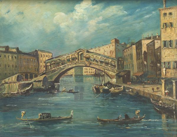 Appraisal: ITALIAN SCHOOL TH CENTURY x Ponte Rialto Oil on canvas