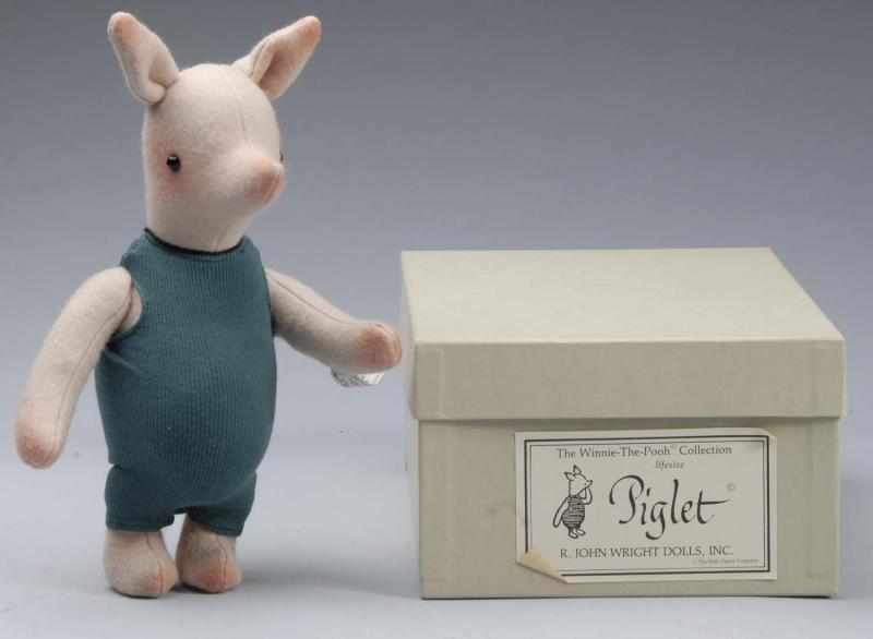 Appraisal: R John Wright Piglet Description All felt with jointed arms