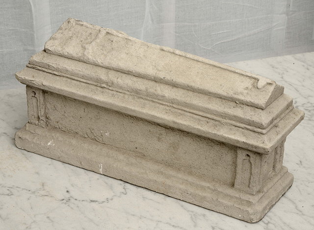 Appraisal: AN ANTIQUE CARVED STONE MODEL of a tomb long