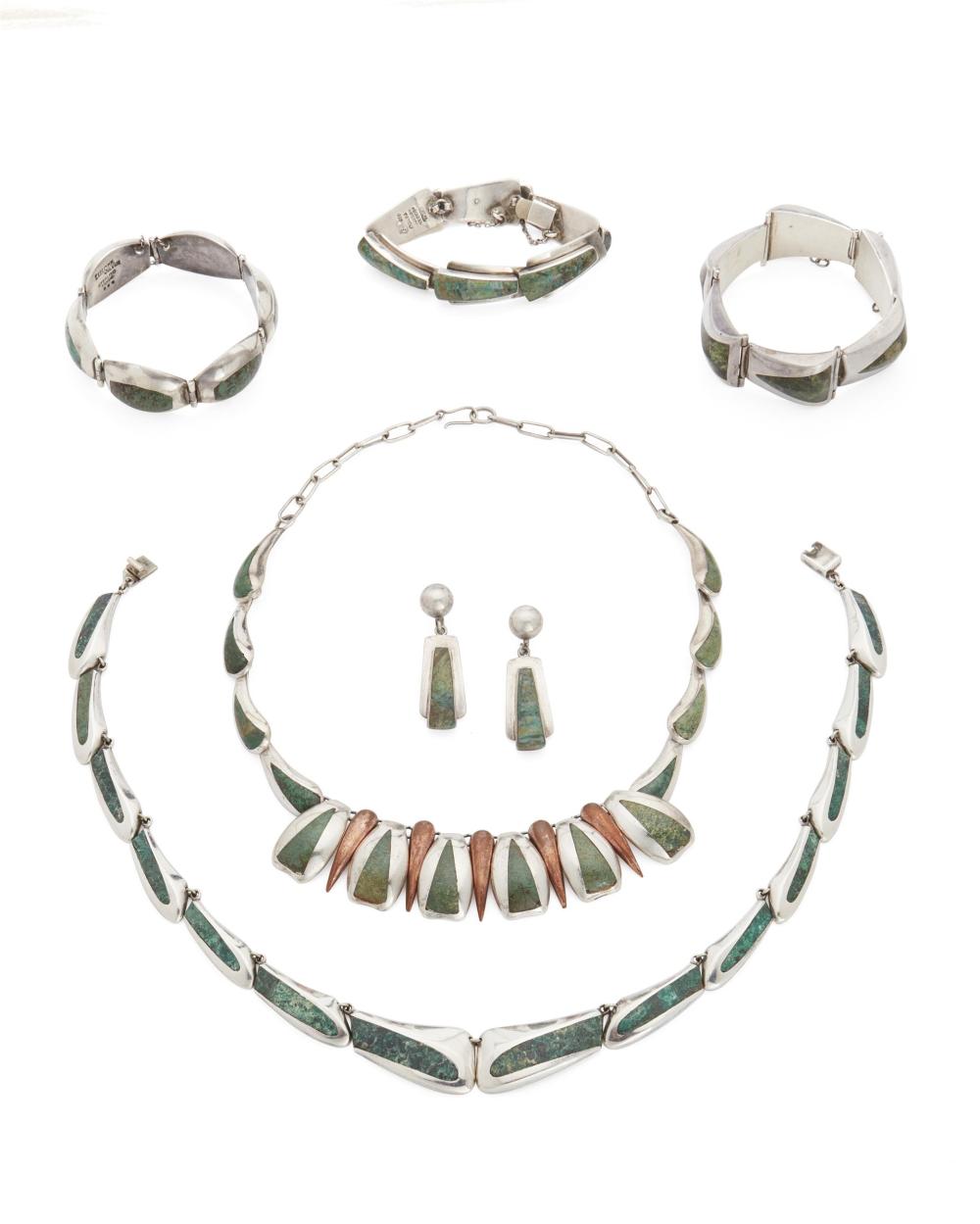 Appraisal: A group of Enrique Ledesma jewelry Third-quarter th Century Taxco