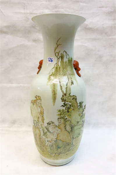 Appraisal: CHINESE PAINTED PORCELAIN VASE Chinese Republic Period c - the