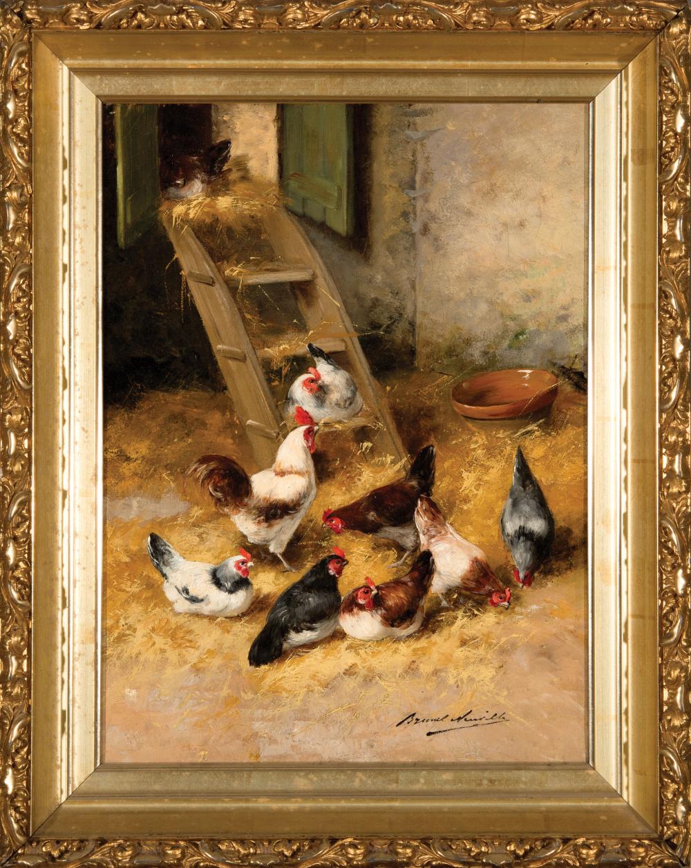 Appraisal: Alfred Arthur Brunel de Neuville French - Chicken Coop oil