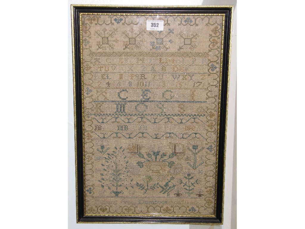 Appraisal: Framed sampler dated