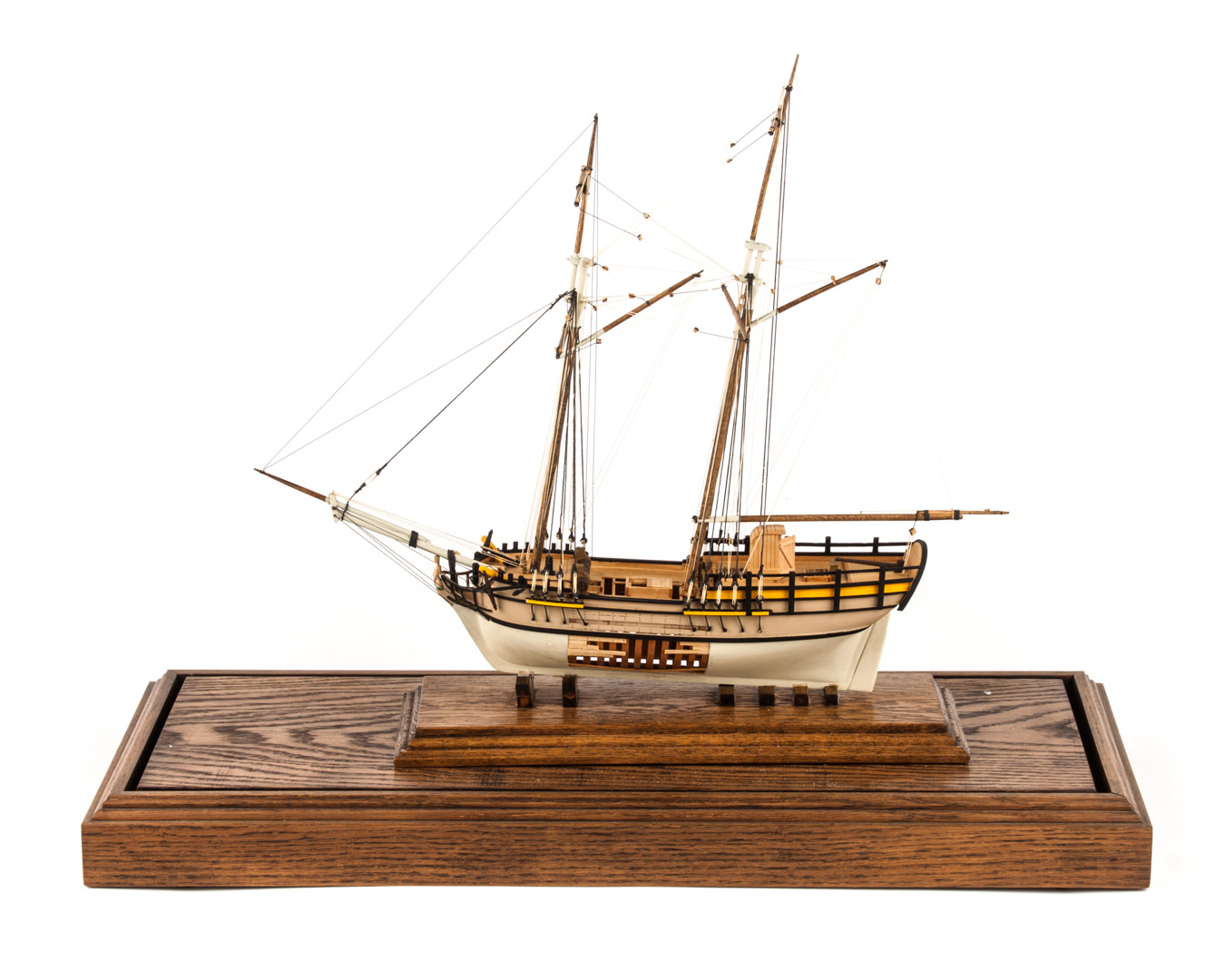 Appraisal: Model of wooden ship under construction in glass dome with