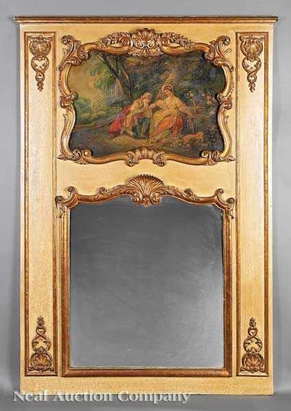 Appraisal: A Rococo-Style Carved and Gilt Trumeau Mirror early th c