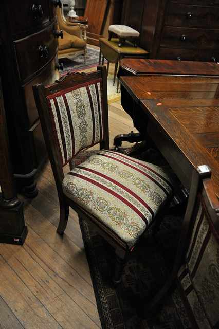 Appraisal: A SET OF FOUR LATE VICTORIAN BLACKWOOD CHAIRS