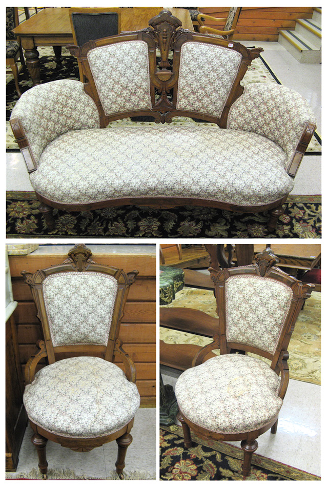 Appraisal: VICTORIAN FIVE-PIECE PARLOR SEATING FURNITURE SET Renaissance Revival American c