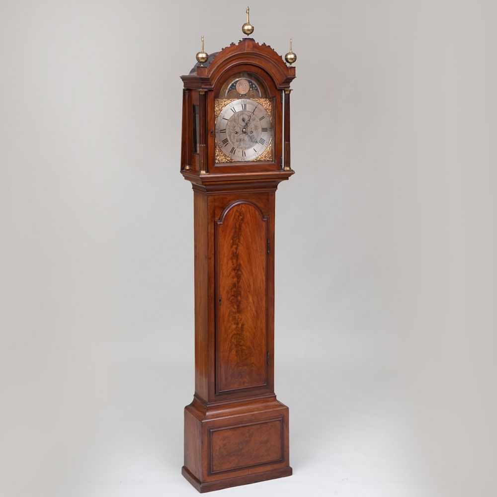 Appraisal: George III Mahogany Tall Case Clock dial signed Geo Vorkins