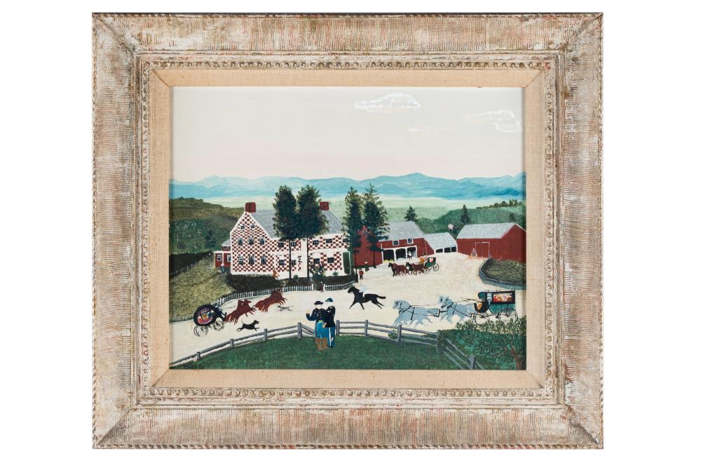 Appraisal: GRANDMA MOSES ANNA MARY ROBERTSON - THE CHECKERED HOUSE IN