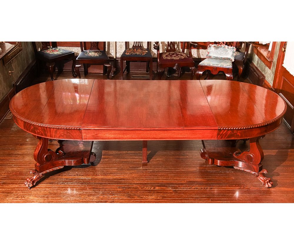 Appraisal: Empire Style Mahogany Banquet Table Empire style mahogany banquet table