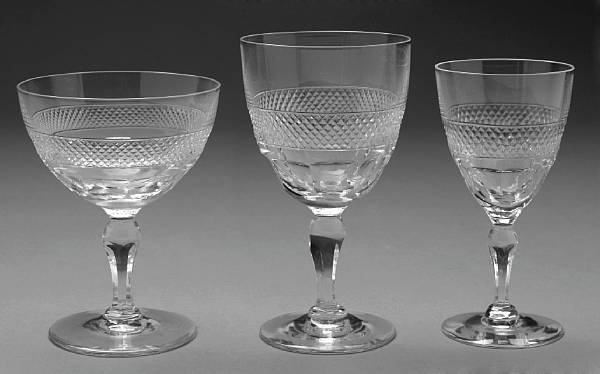 Appraisal: A group of Orrefors crystal stemware comprising glasses height of