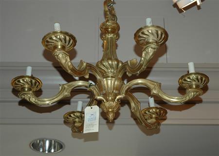 Appraisal: Louis XVI Style Bronze Six-Light Chandelier Estimate nbsp nbsp nbsp