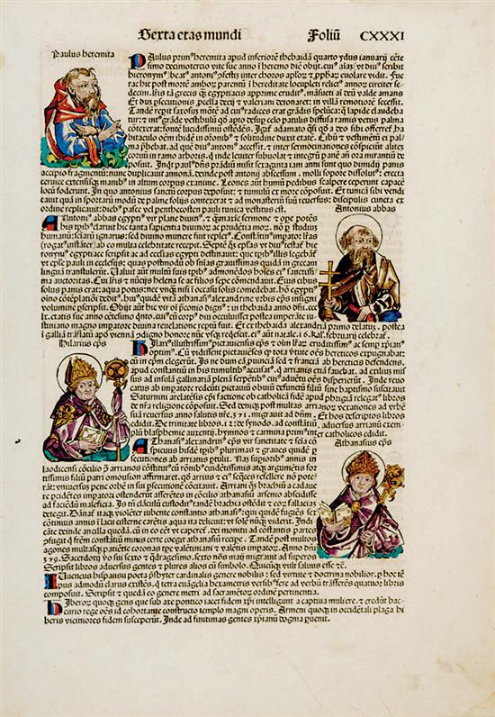 Appraisal: Collection of manuscript leaves VINCENT DE BEAUVAIS by Johann Mentelin