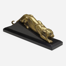 Appraisal: Georges Lavroff MODEL OF A CROUCHING TIGER c bronze marble