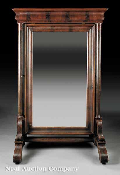 Appraisal: An Antique American Classical Revival Mahogany Cheval Mirror c ogee