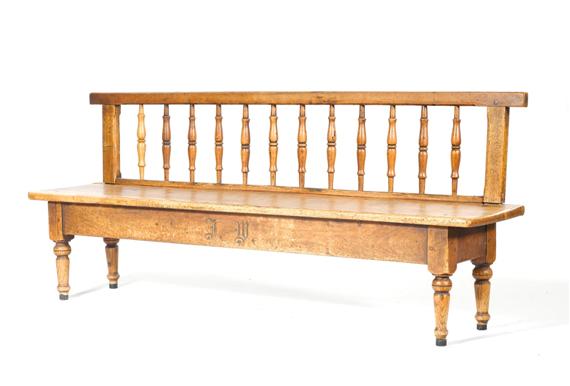 Appraisal: CHILD'S BENCH Louis Philippe Walnut and ash L W H