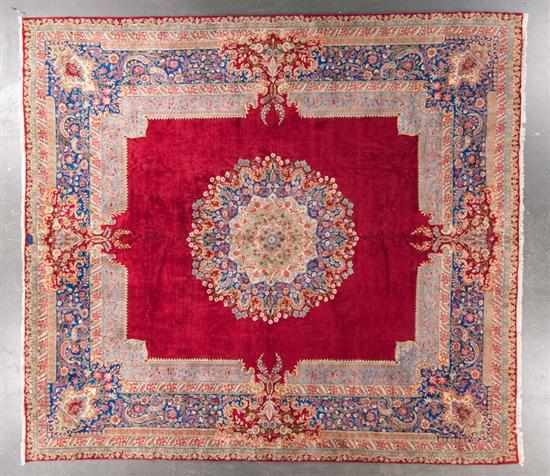 Appraisal: Kerman medallion carpet Iran circa x Estimate - excellent condition