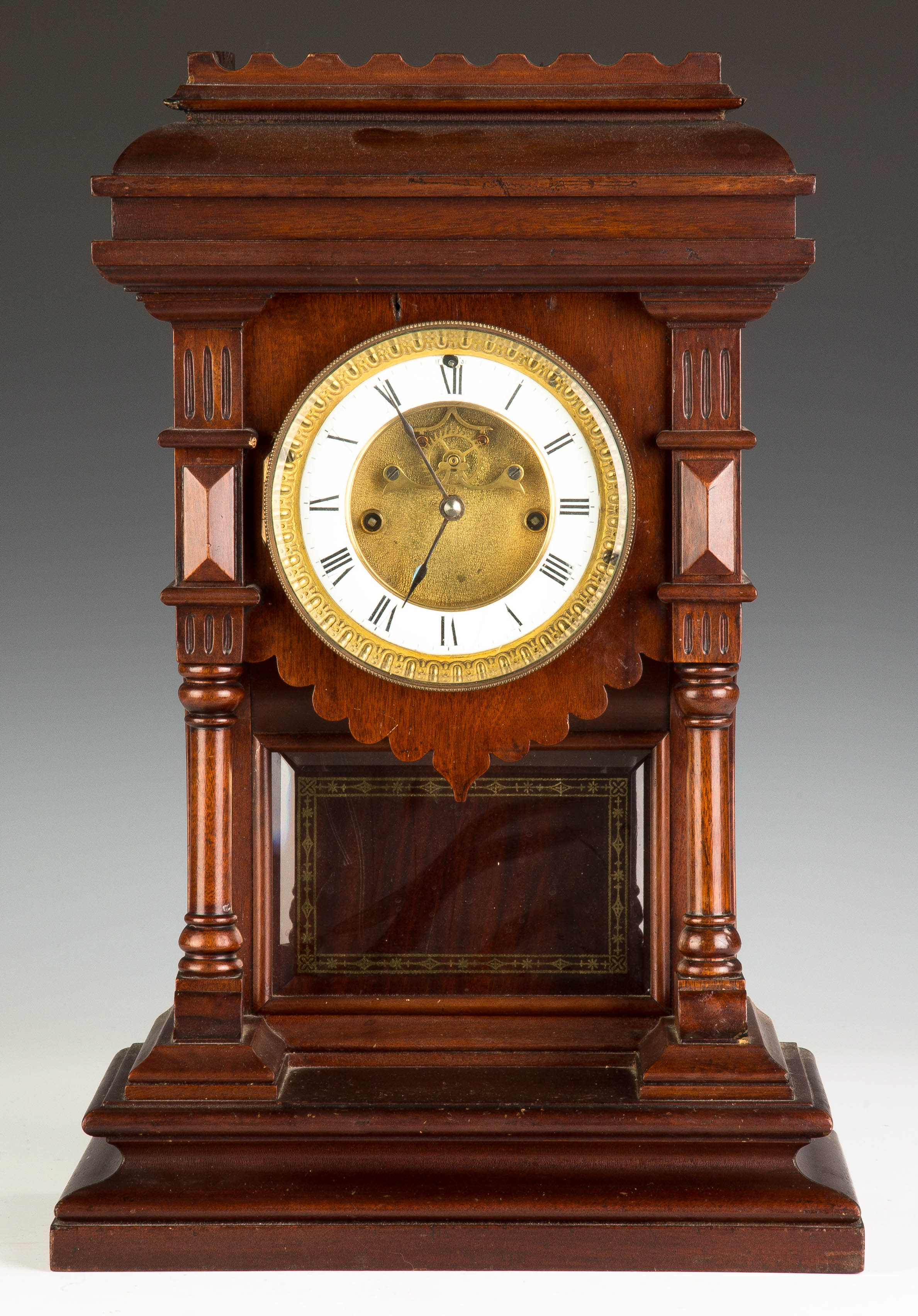 Appraisal: Victorian Shelf Clock Mahogany case Porcelain dial with outside escapement