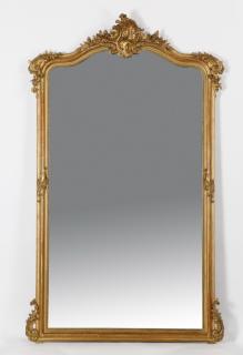 Appraisal: th c French Rococo style gilt wood mirror h th