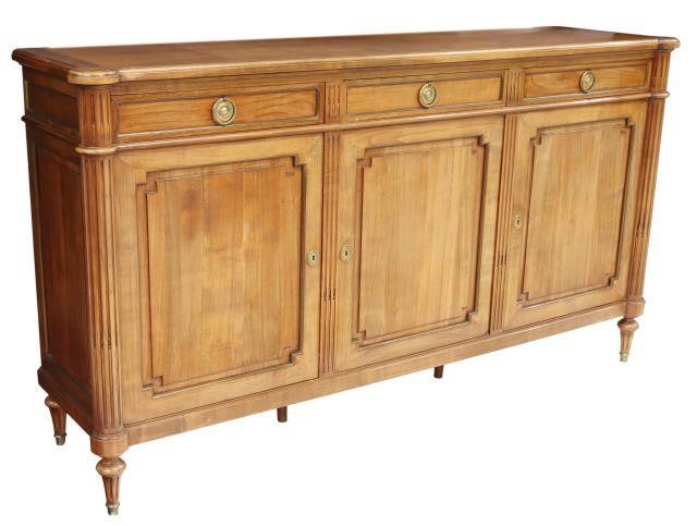 Appraisal: French Louis XVI style fruitwood sideboard th c having shaped