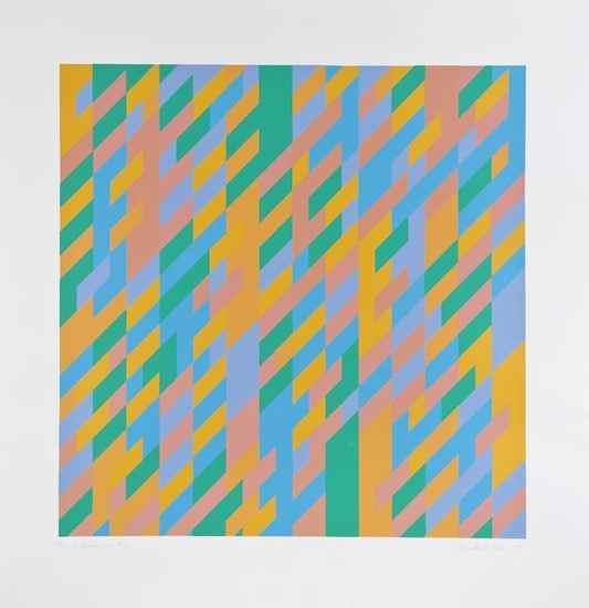 Appraisal: Bridget Riley b To Midsummer s silkscreen printed in colours