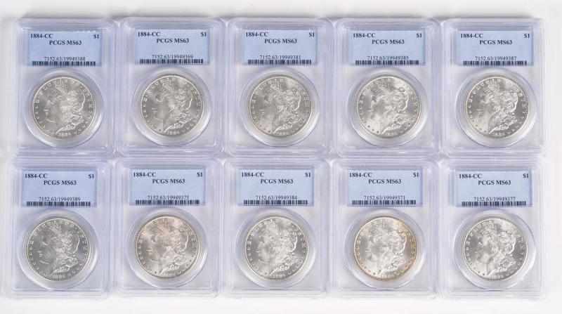 Appraisal: Lot of Carson City Silver Dollars Description CC All PCGS