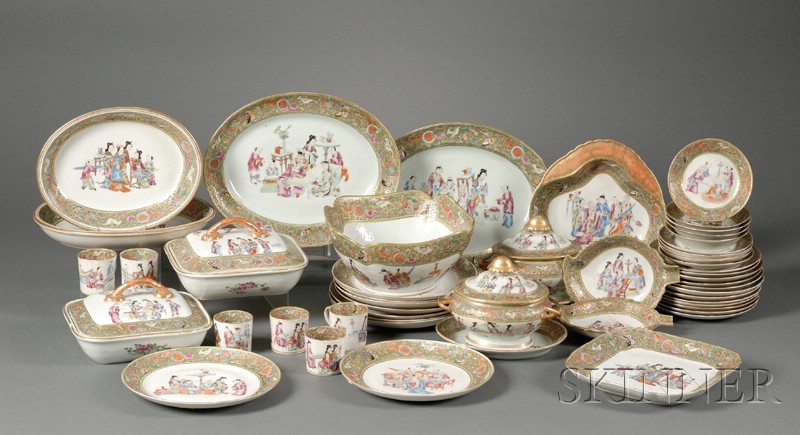 Appraisal: Rose Mandarin Porcelain Partial Dinner Service China early th century