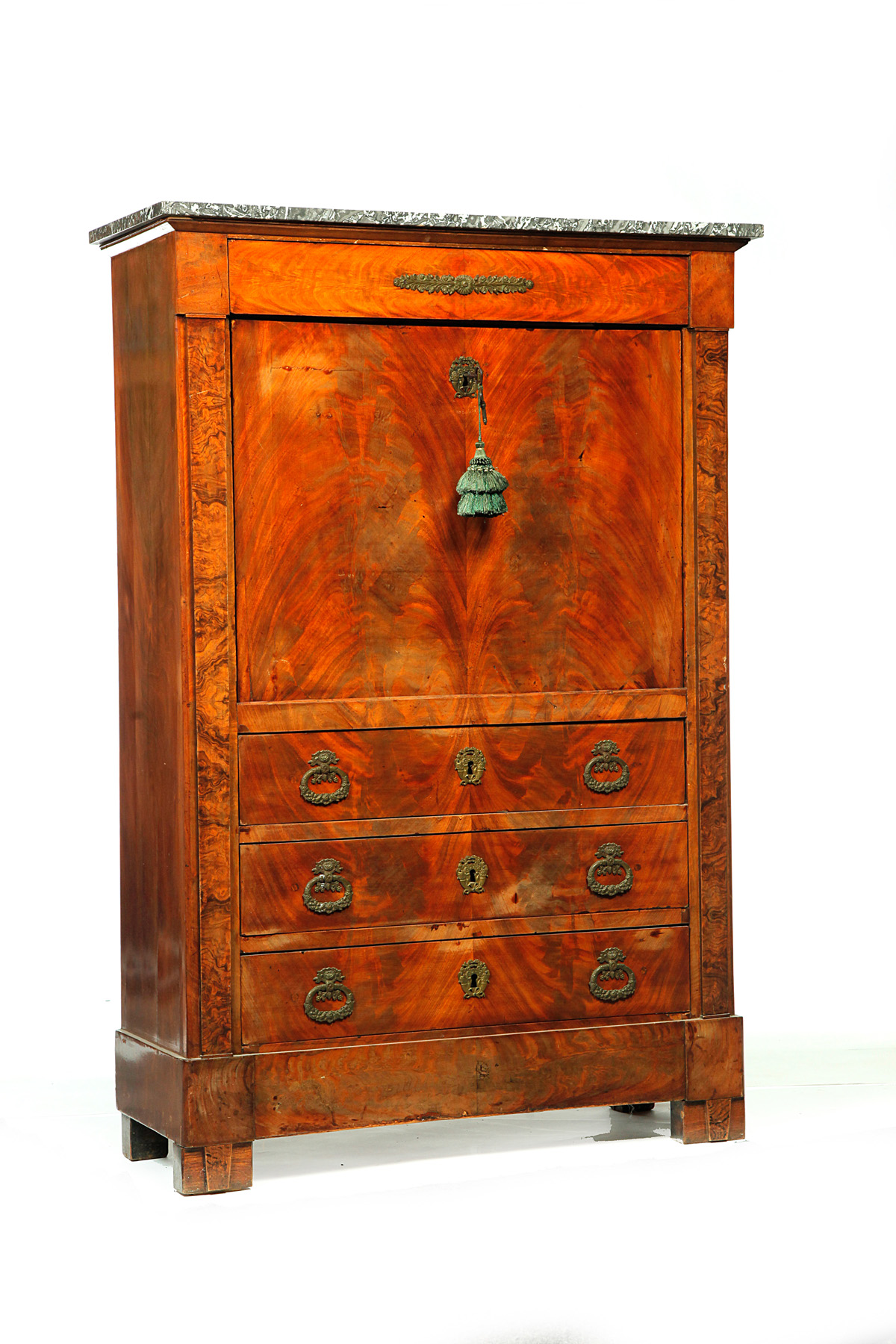 Appraisal: FRENCH CLASSICAL SECRETAIR A ABBATANT Nineteenth century mahogany and oak