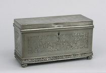 Appraisal: A th Century Chinese Pewter Casket A th Century Chinese