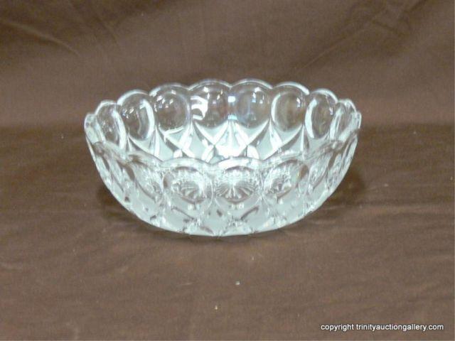 Appraisal: Lead Crystal Console Centerpiece Bowl - bowl with molded embossed