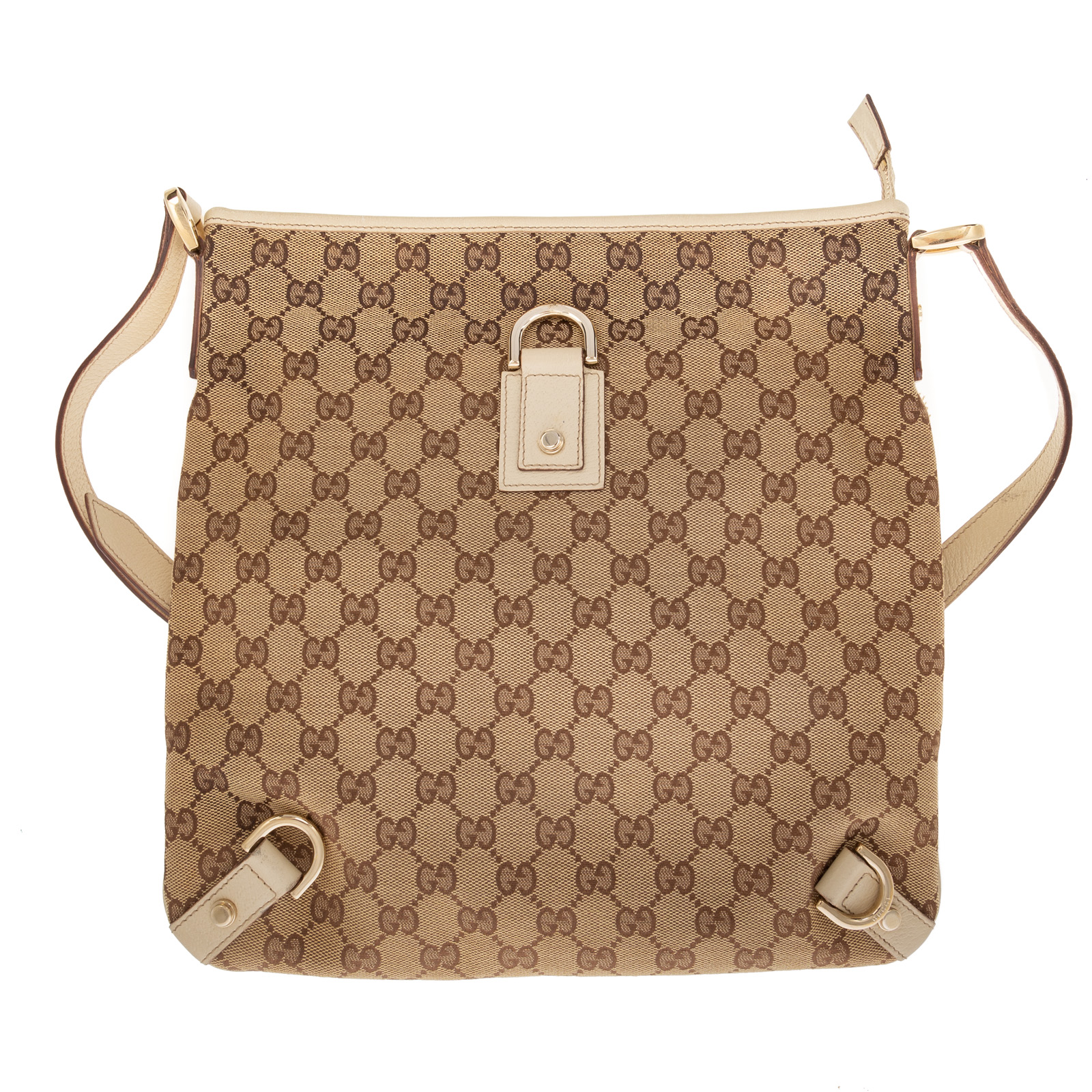 Appraisal: A GUCCI ABBEY CROSSBODY A brown and tan monogram canvas