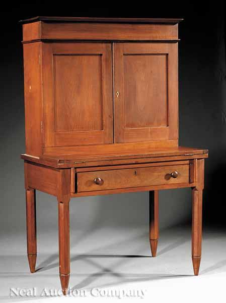 Appraisal: A Southern Walnut Plantation Desk early th c hinged top