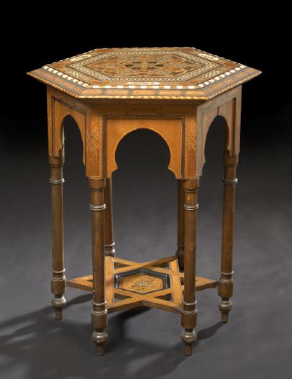 Appraisal: North African Hardwood and Exotic Woods Occasional Table ca the