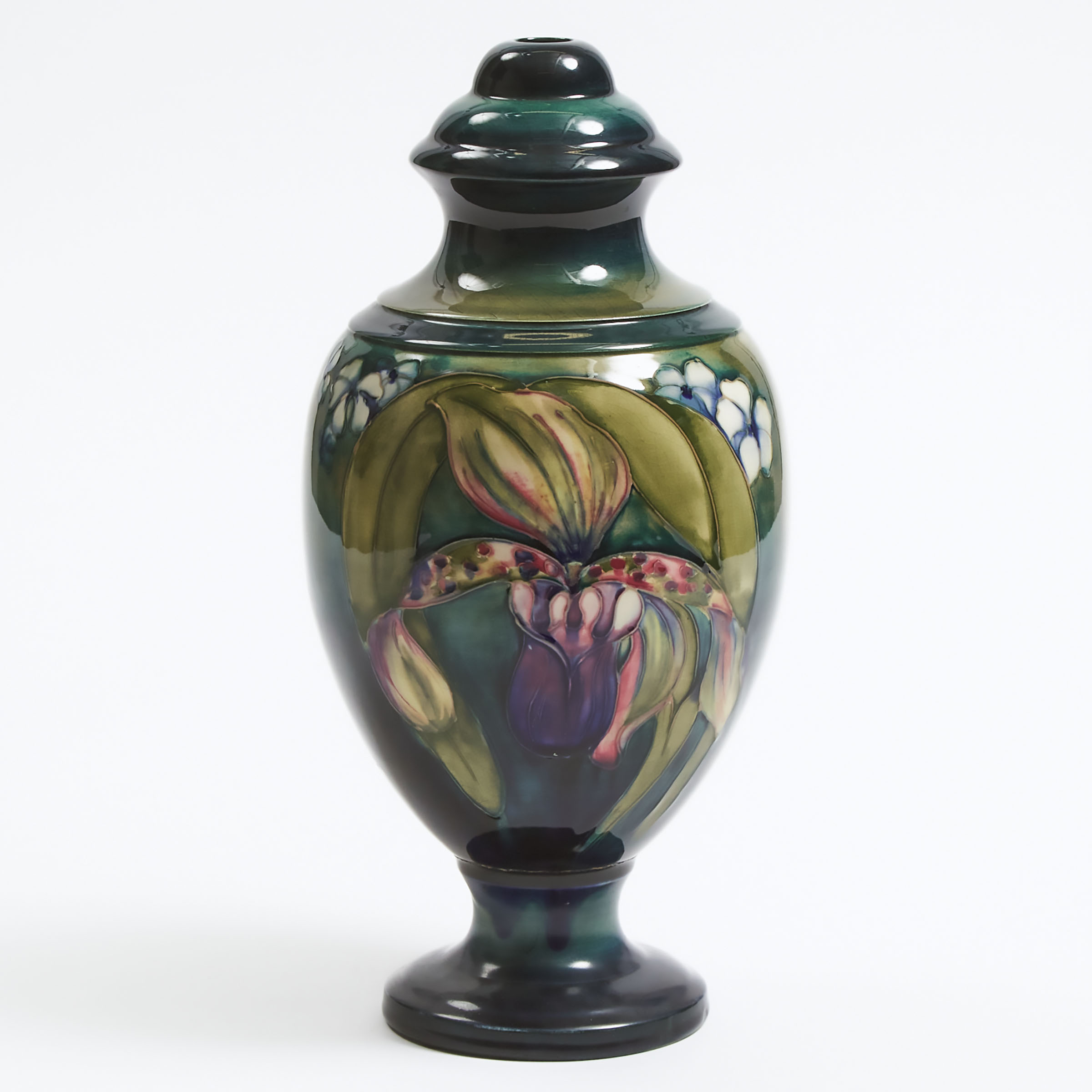 Appraisal: Moorcroft Orchids Lamp Base c - height in cm