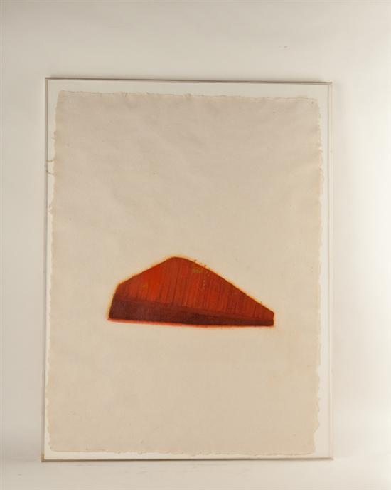 Appraisal: Martha Diamond - American Hill red Oil on handmade paper