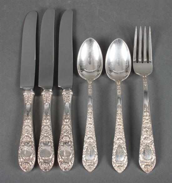 Appraisal: Six pieces of American sterling silver children's flatware in the