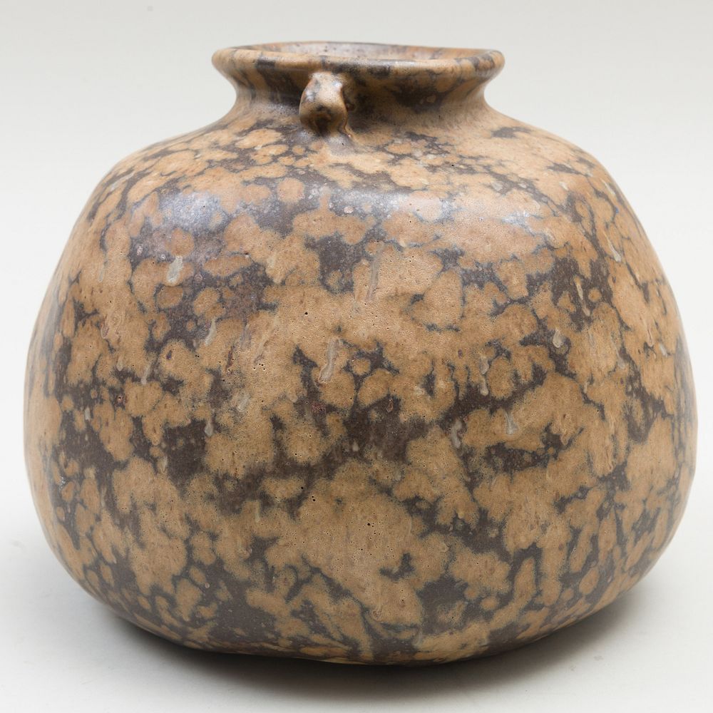 Appraisal: Contemporary Mottled Earthenware Vase x in diam Condition Minor wear