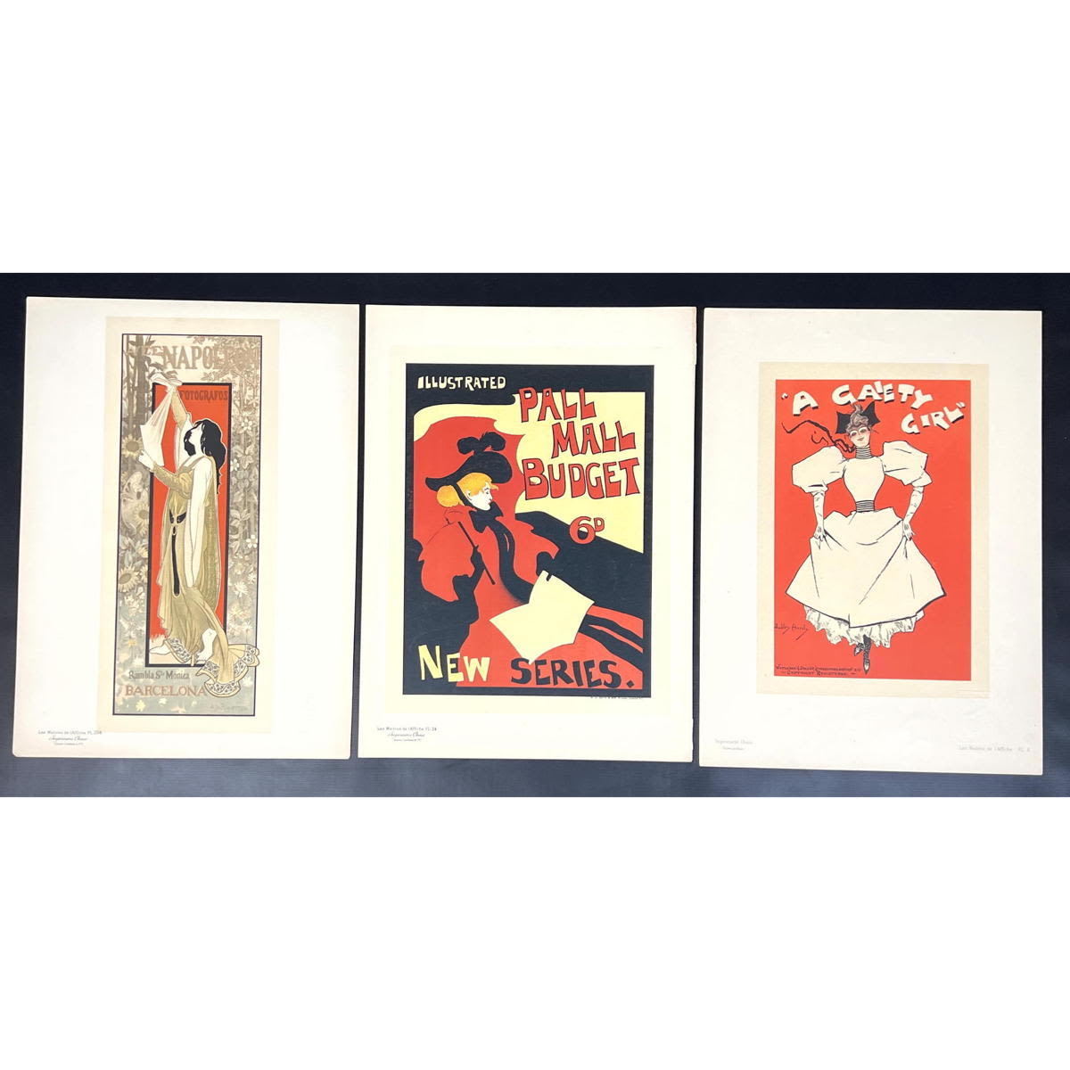 Appraisal: Collection of French Colored Lithographs Napoleon Rambla Ste Monica Barcelona