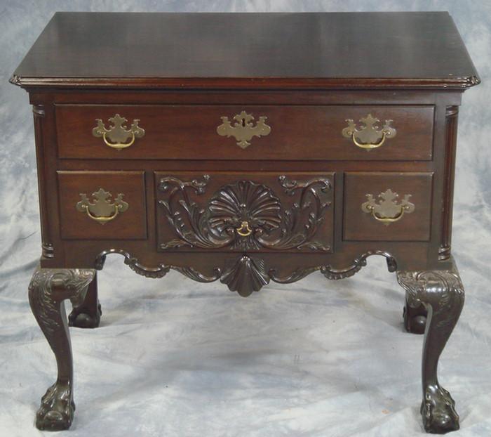 Appraisal: Wallace Nutting carved mahogany Philadelphia Chippendale style low boy w