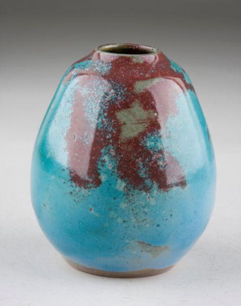 Appraisal: NC Pottery Jugtown Chinese Blue Vase ca s egg vase