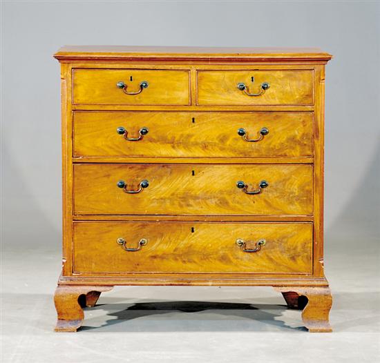 Appraisal: George III mahogany chest of drawers circa rectangular molded top