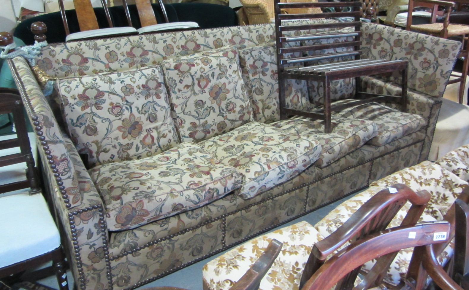 Appraisal: A large th century Knoll sofa in William Morris style